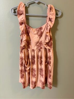 Kate Quinn Bamboo Pineapple Pink Pinafore Dress size 2T